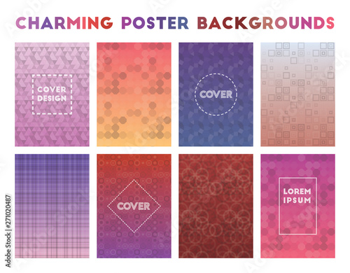 Charming Poster Backgrounds. Admirable geometric patterns. Incredible background. Vector illustration.