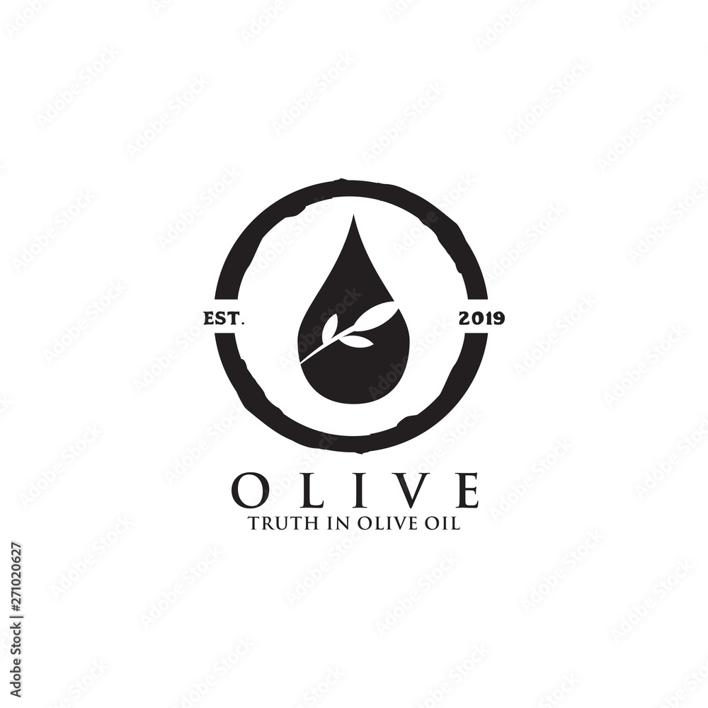 Simple olive oil plant flower logo design vector template Simple olive oil plant flower logo design vector template
