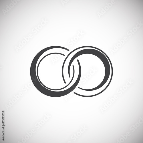 Wedding ring icon on background for graphic and web design. Simple illustration. Internet concept symbol for website button or mobile app.