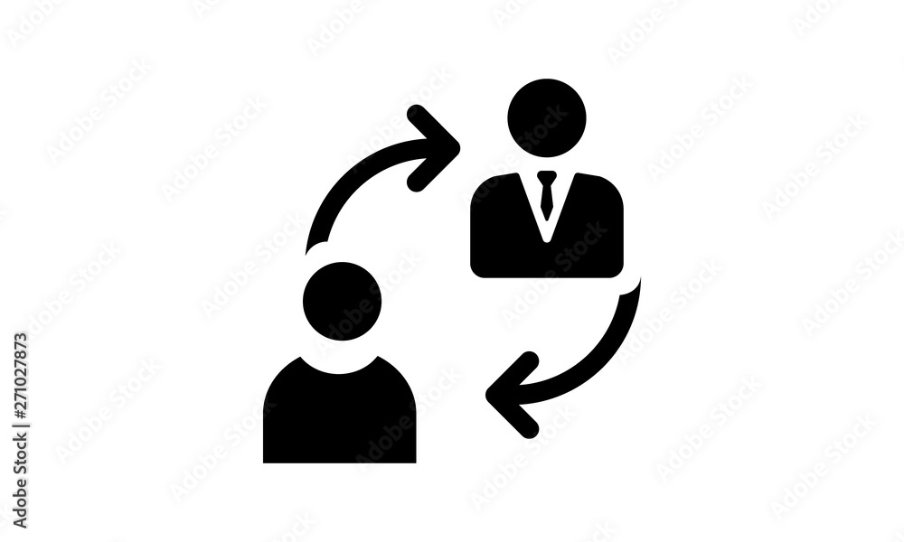 Users connection vector icon for exchange schemes and collaborative networks Users connection vector icon for exchange schemes and collaborative networks
