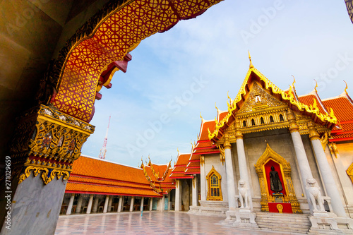 The Marble Temple , Wat Benchamabophit Dusitvanaram in Bangkok, Thailand. Unseen Thailand.