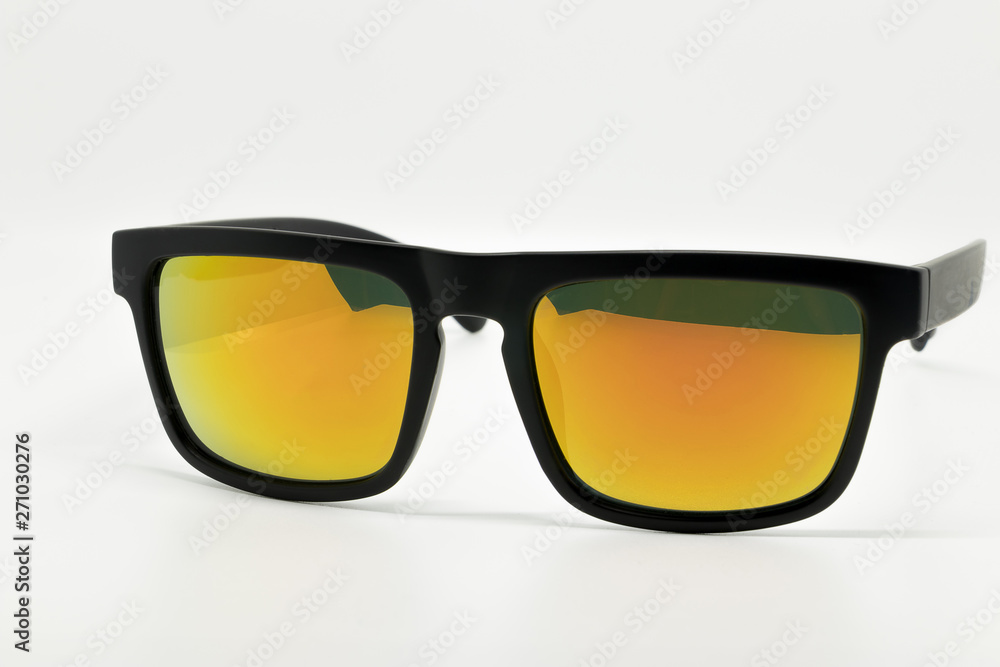 Fashion sunglasses. Sunglasses with mirror lenses. sunglasses on white background. Fashion sunglasses. Sunglasses with mirror lenses. sunglasses on white background.