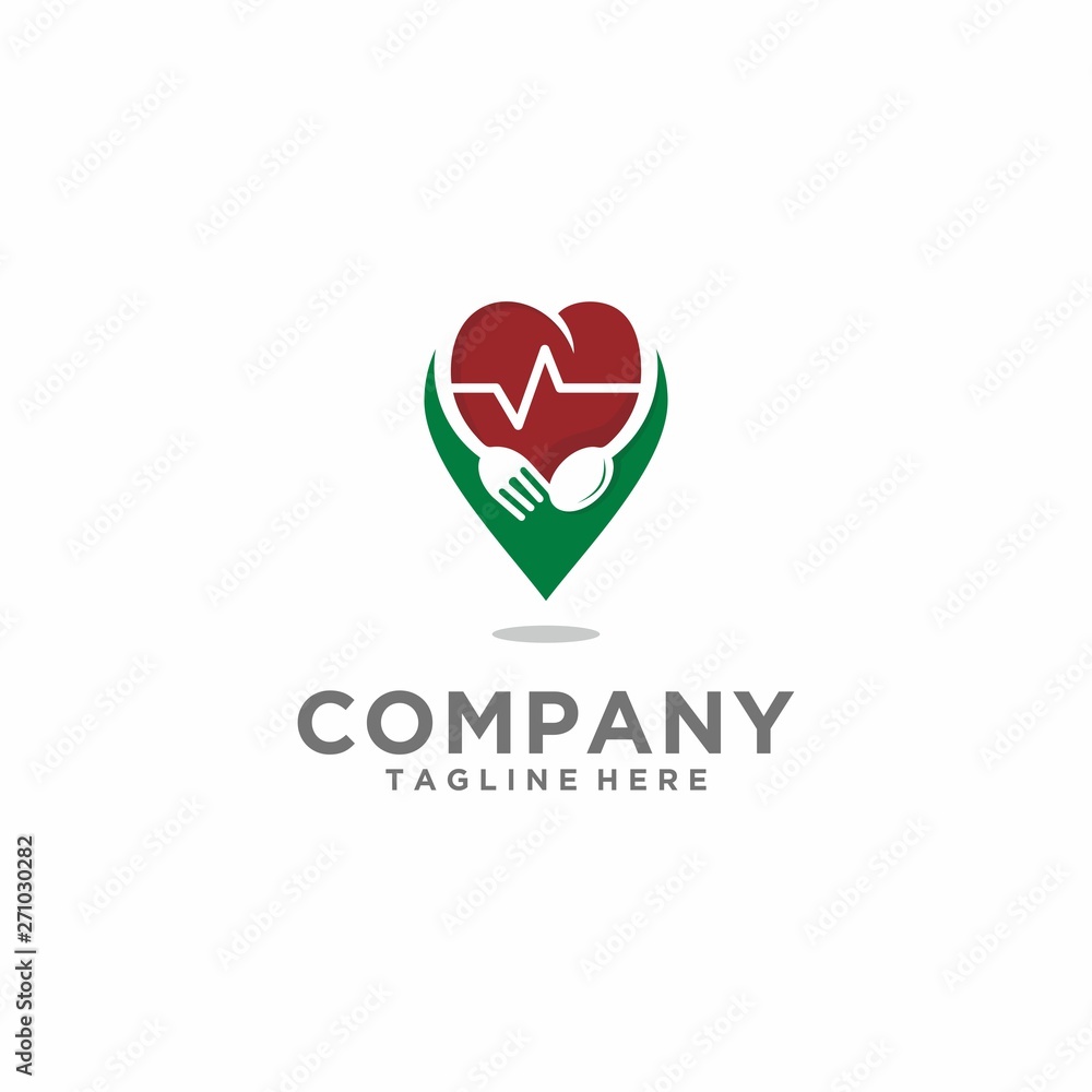 healthy food heart logo vector icon ilustration healthy food heart logo vector icon ilustration