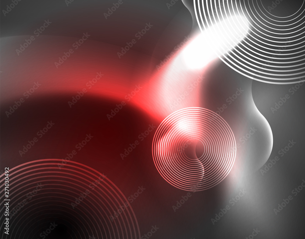 Shiny metallic neon waves vector design