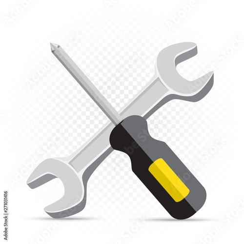 screwdriver and wrench repair icon