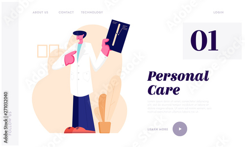 Doctor Traumatologist Pointing on X-ray Picture with Limb Fracture. Healthcare, Hospital, Physician Specialist Appointment. Website Landing Page, Web Page. Cartoon Flat Vector Illustration, Banner