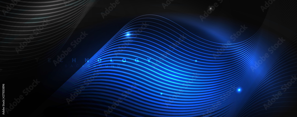 Dark abstract background with bright color neon lights and lines. Glowing background Dark abstract background with bright color neon lights and lines. Glowing background