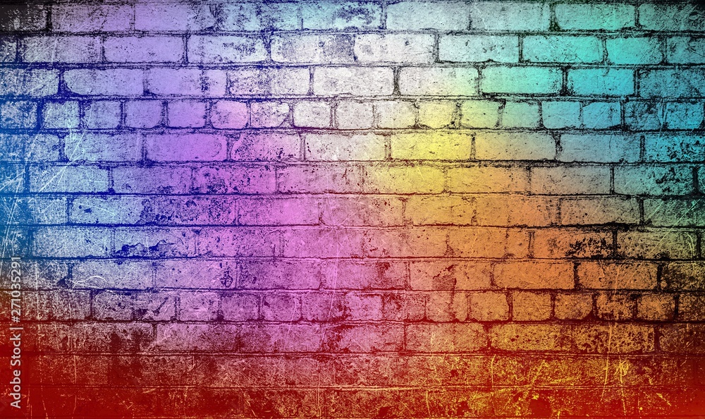 Old brick colorful wall