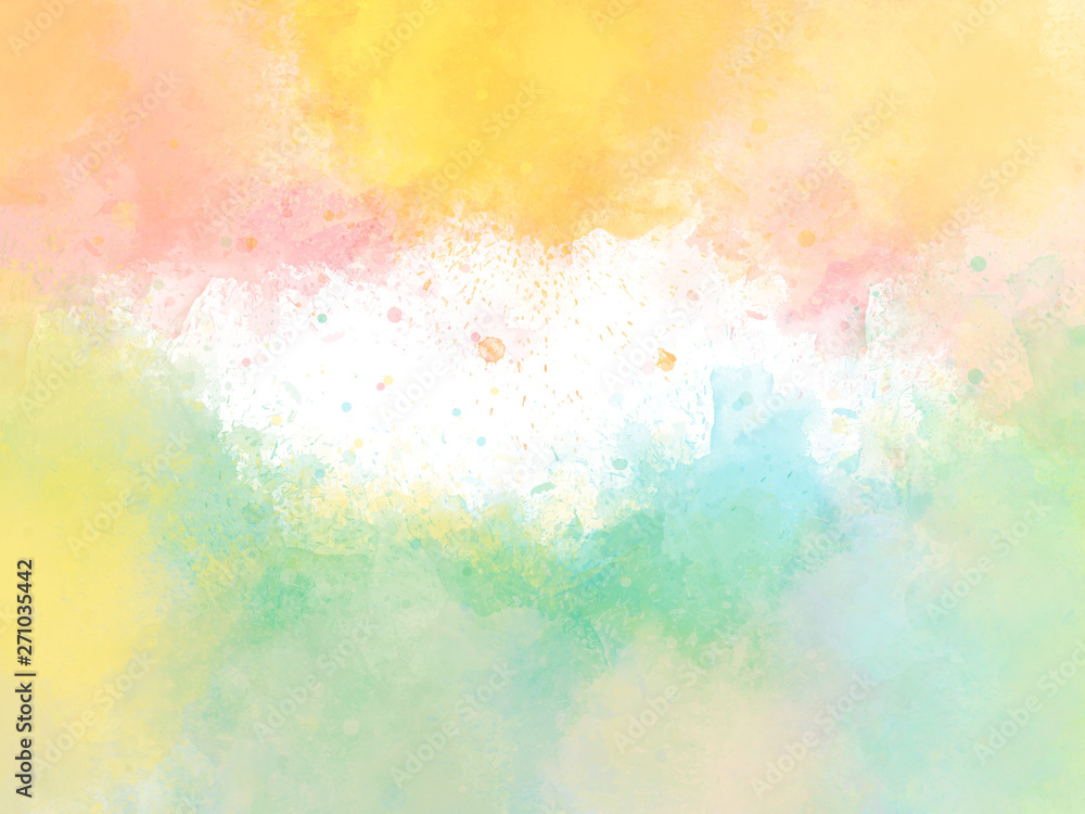 Abstract colorful brush on watercolor illustration painting background.