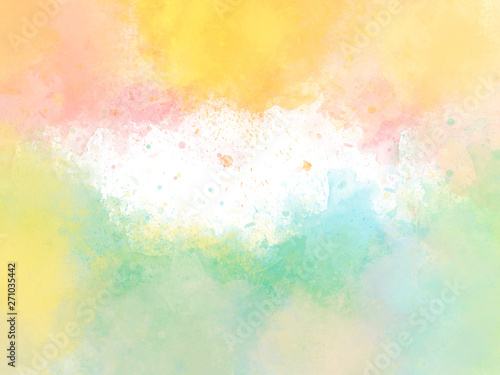 Abstract colorful brush on watercolor illustration painting background.