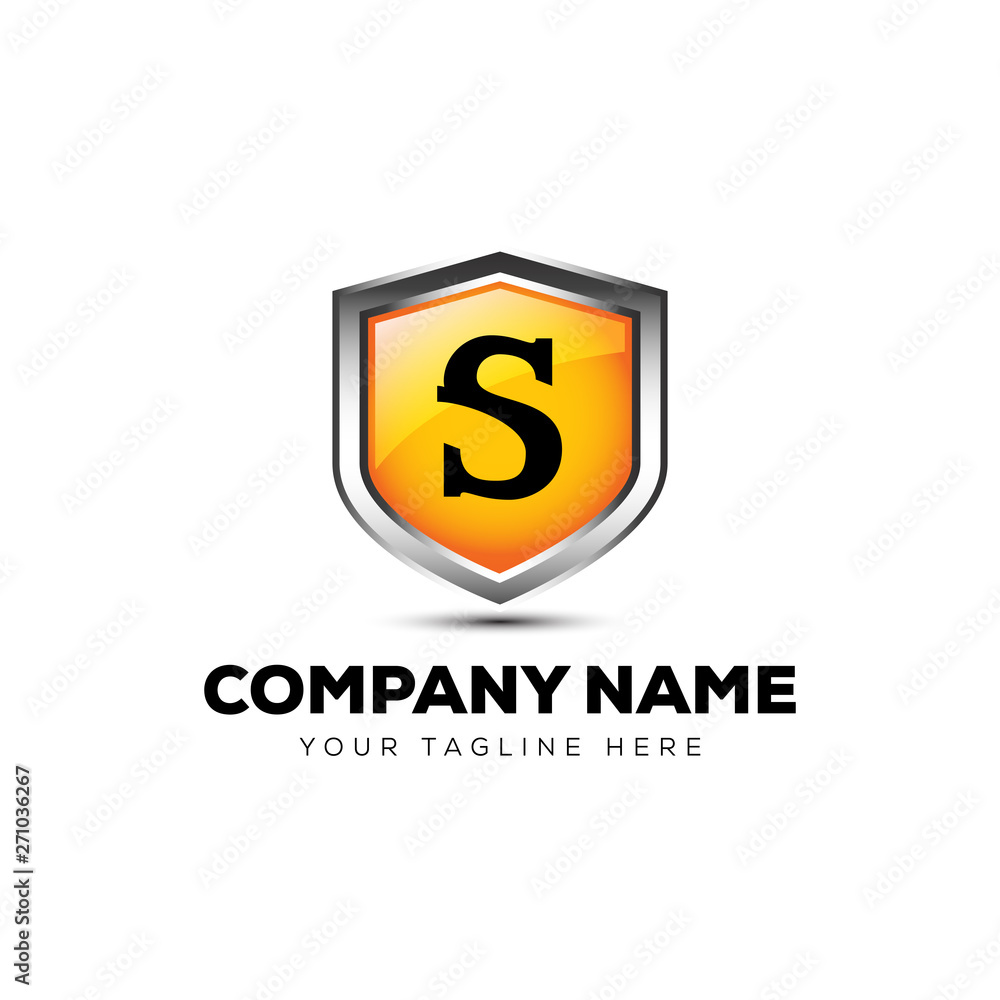 Letter S Shield Logo 3D vector template security company Letter S Shield Logo 3D vector template security company