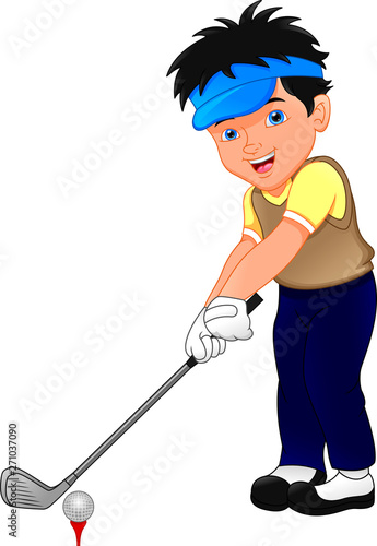 boy cartoon golf player