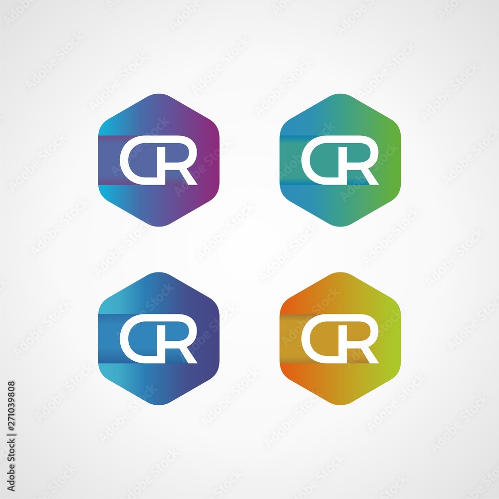 Initial letter DR logo concept in hexagonal shape Initial letter DR logo concept in hexagonal shape
