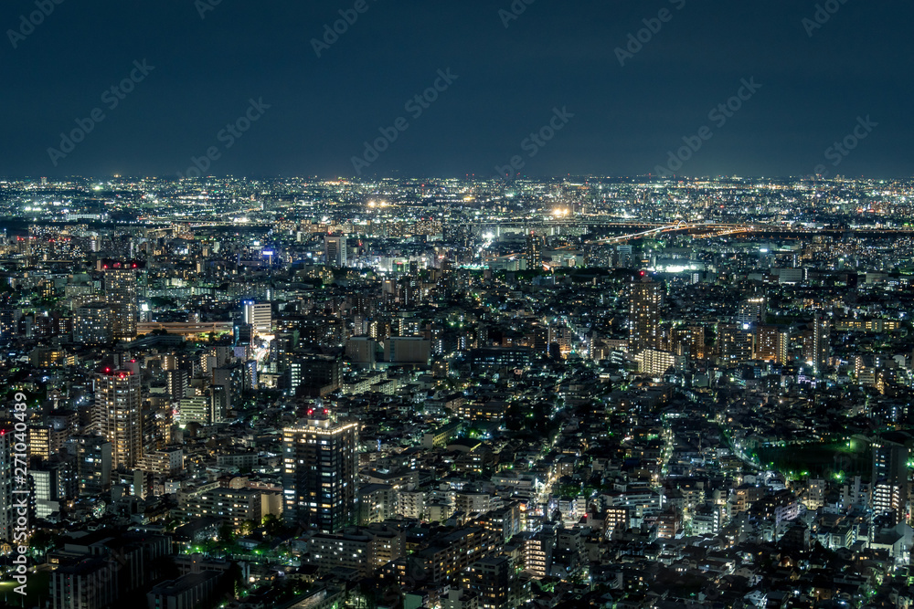 東京の都市風景　池袋から見る夜景