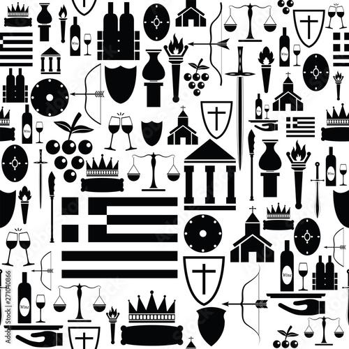 greece seamless pattern background icon.