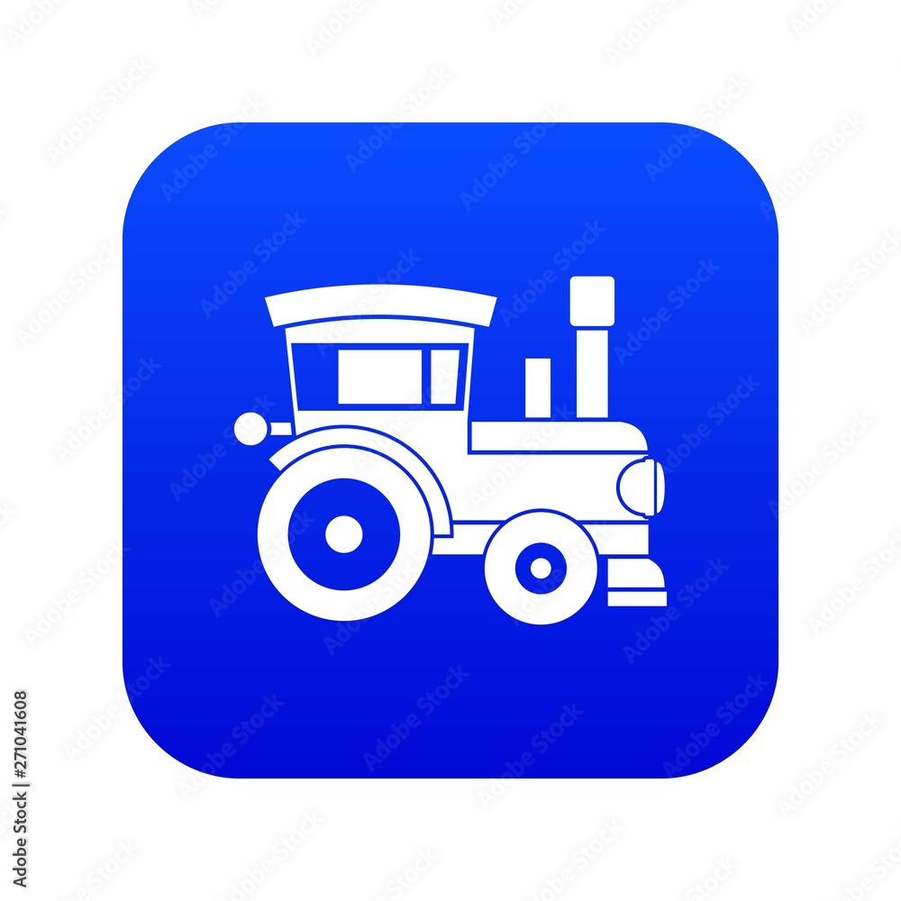 Toy train icon digital blue for any design isolated on white vector illustration Toy train icon digital blue for any design isolated on white vector illustration