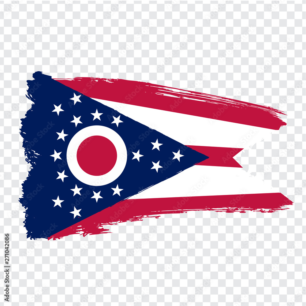 Flag of state Ohio from brush strokes. United States of America. Flag ...
