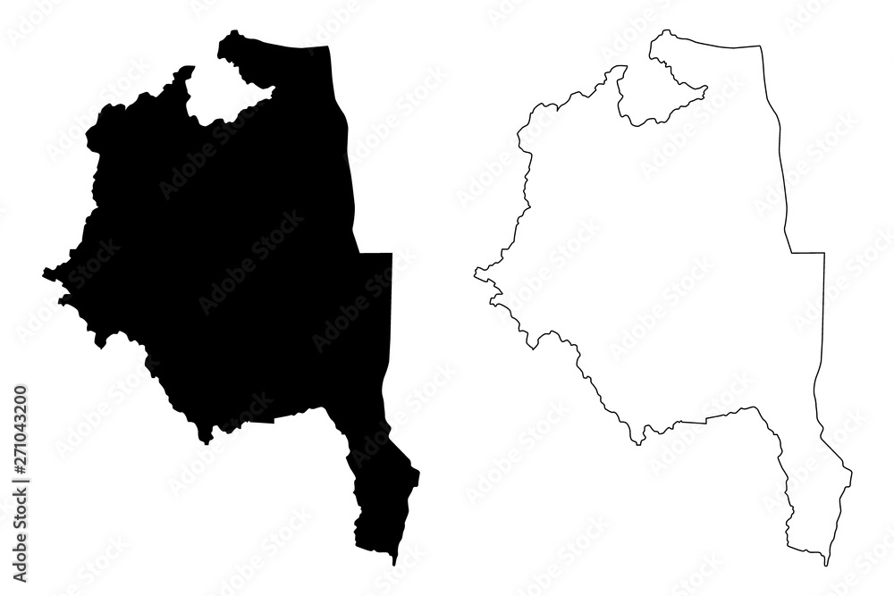 Central Region Malawi (Republic of Malawi, Regions of Malawi, Administrative divisions) map vector illustration, scribble sketch Central Region map....