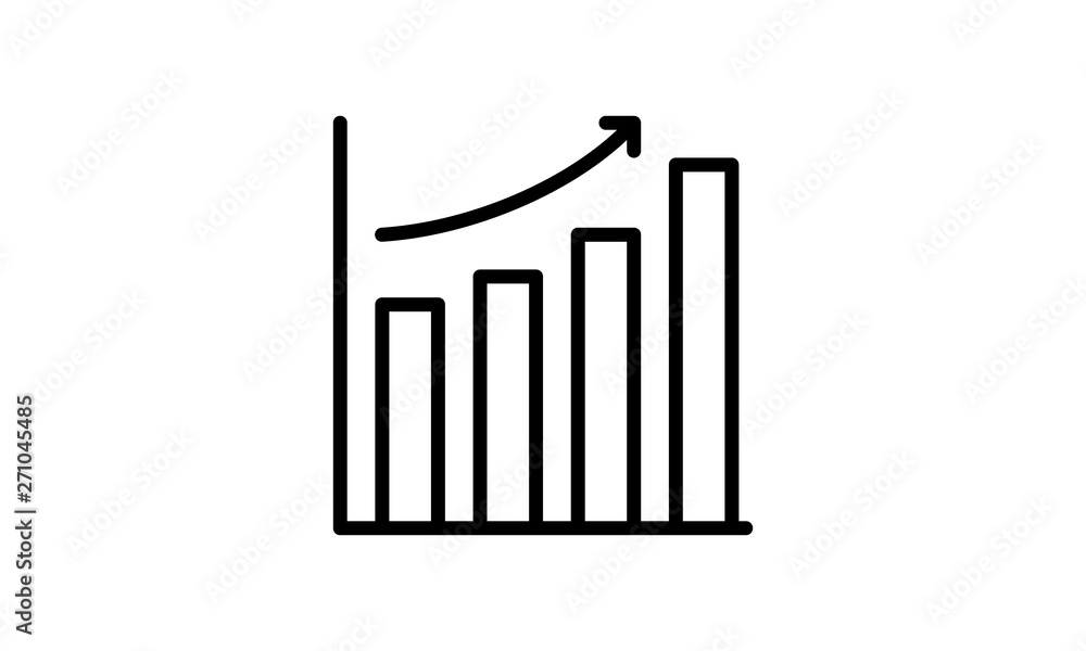 Growing graph icon for financial reporting and growth analysis Growing graph icon for financial reporting and growth analysis