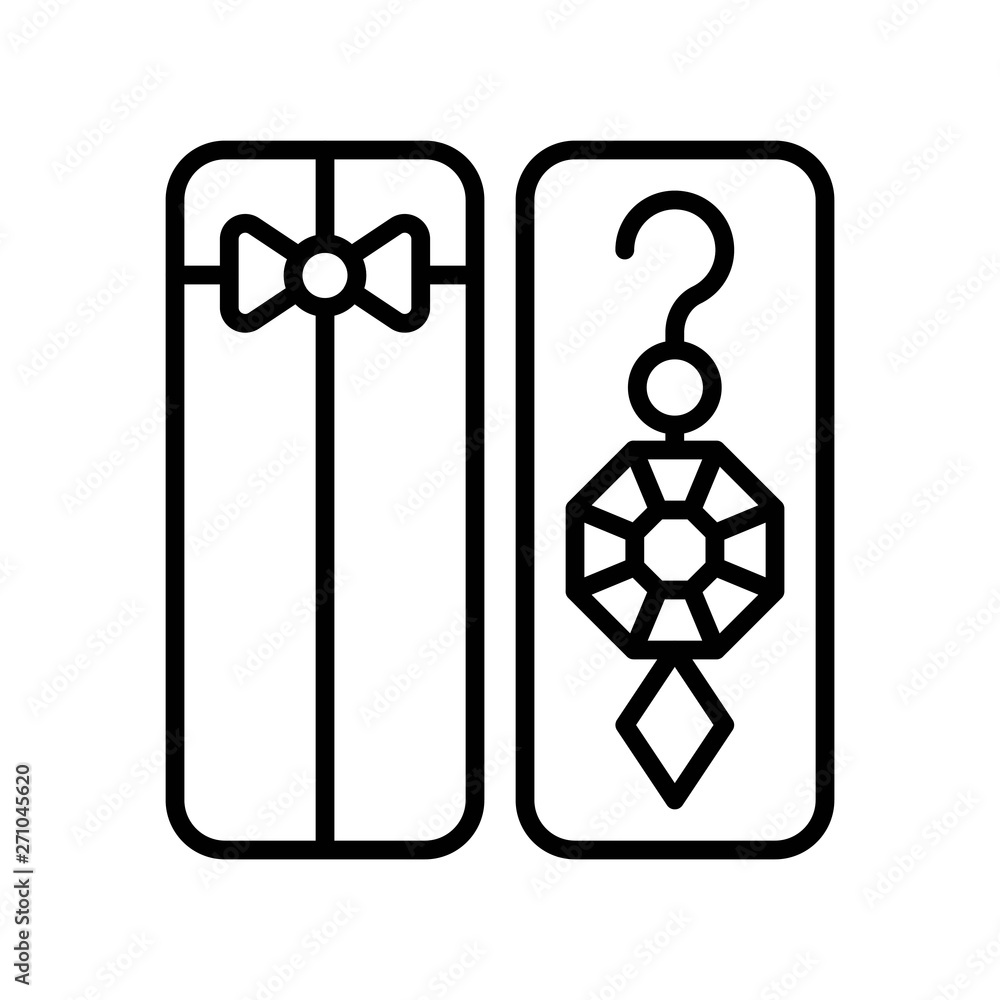 Earring vector illustration, Isolated line style icon Earring vector illustration, Isolated line style icon