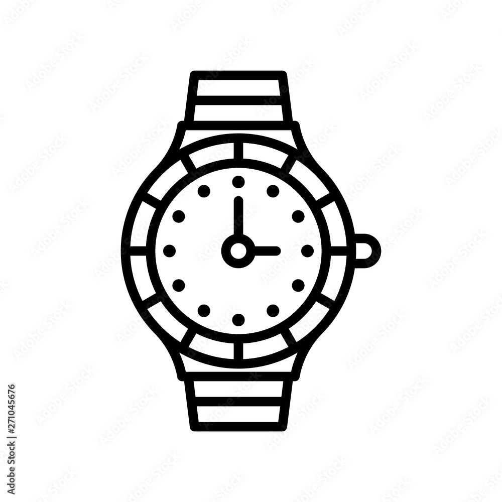 Watch vector illustration, Isolated line style icon Watch vector illustration, Isolated line style icon