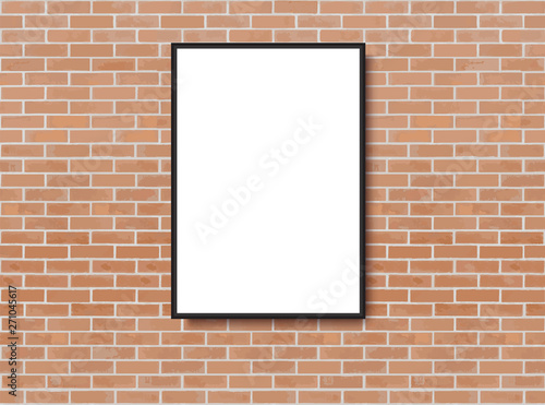 Wallpaper Mural Mock up poster with loft interior background. Frame on the wall. Photoframe mock up. Simple empty framing for your business design. Brick wall. Vector template for picture, painting, poster Torontodigital.ca