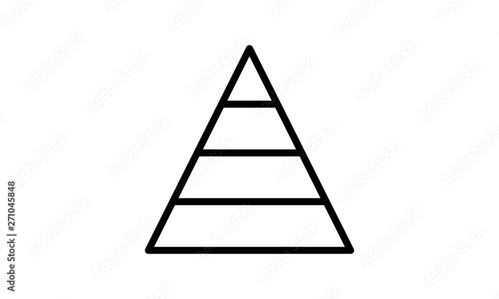 Pyramid icon for business hierarchy and management structure Pyramid icon for business hierarchy and management structure