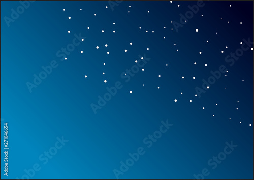 Vector illustration of simply night starry sky.  Gradient dark blue background. Header or footer banner template with copy space.
