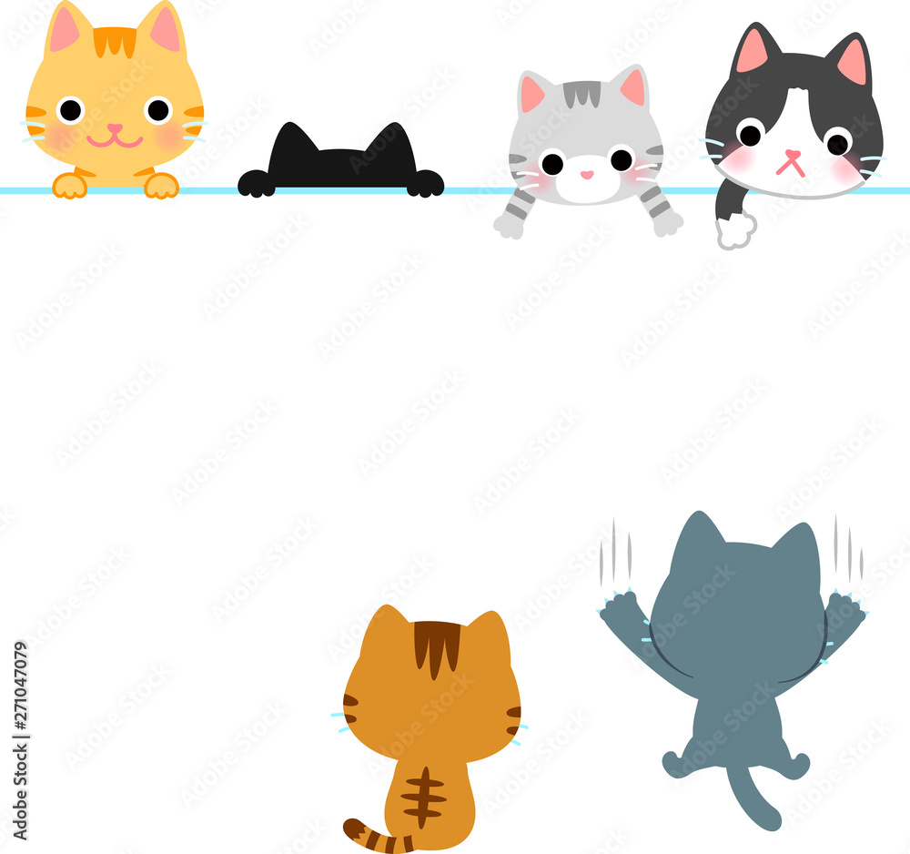 かわいい猫のヘッダー フッターイラスト Stock Vector Adobe Stock かわいい猫のヘッダー フッターイラスト Stock Vector Adobe Stock