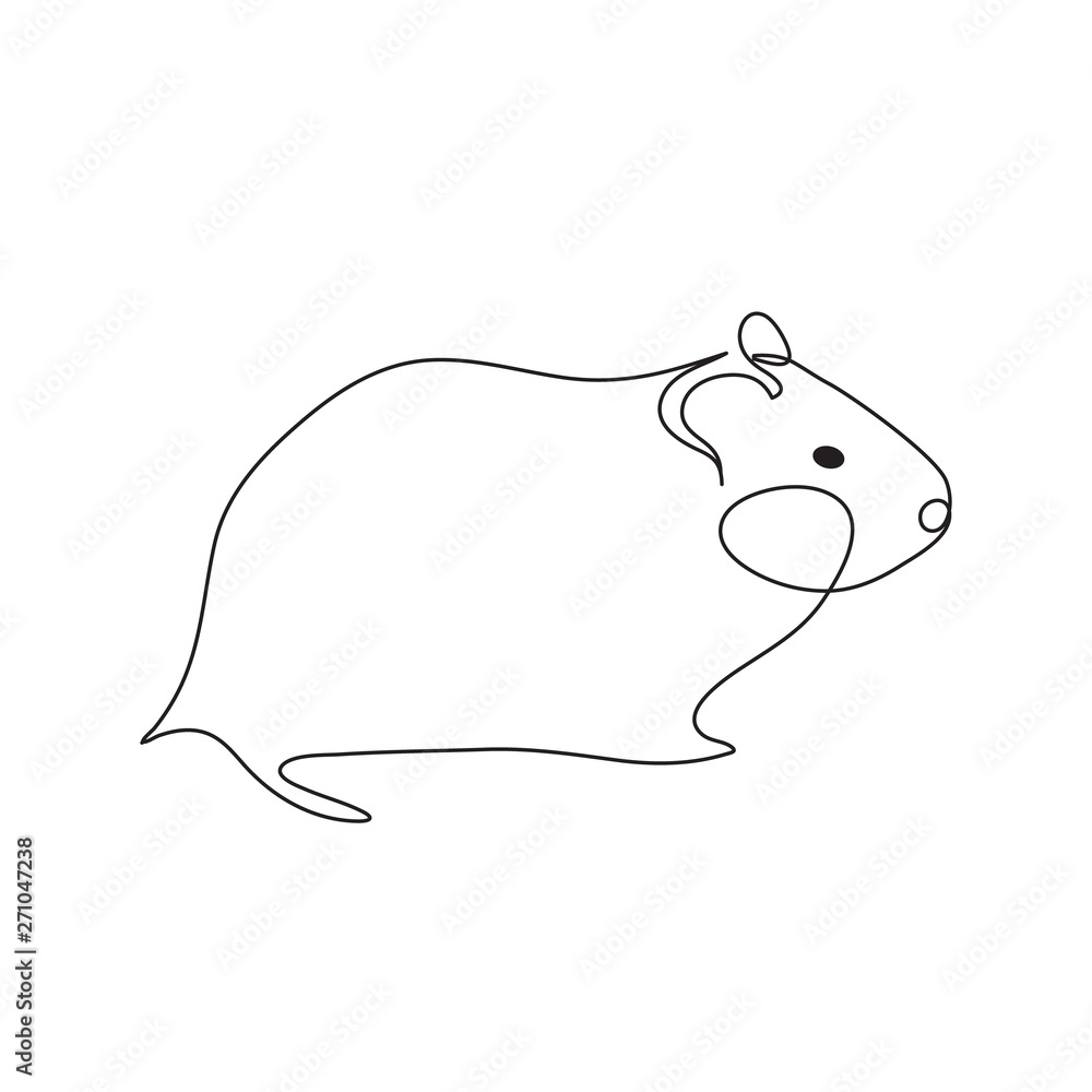 Hamster icon. Thin line illustration. Rodent. Contour symbol. Vector isolated outline drawing. Editable stroke