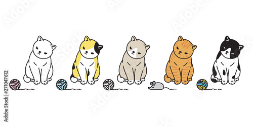 cat vector kitten calico icon logo mouse rat toy symbol cartoon character illustration doodle design