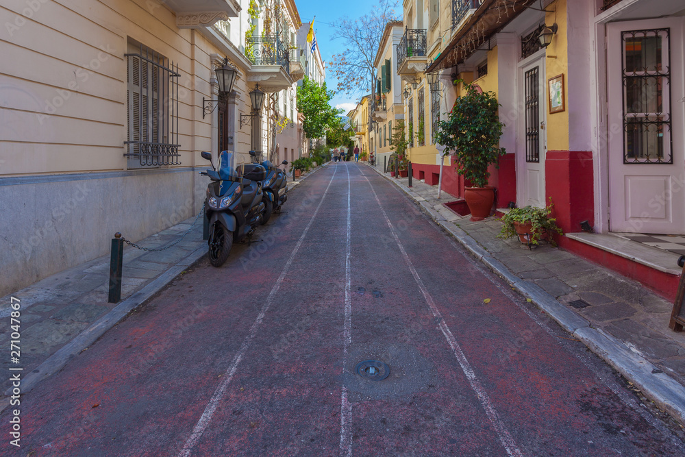 Street in the historic district of Plaka, Athens