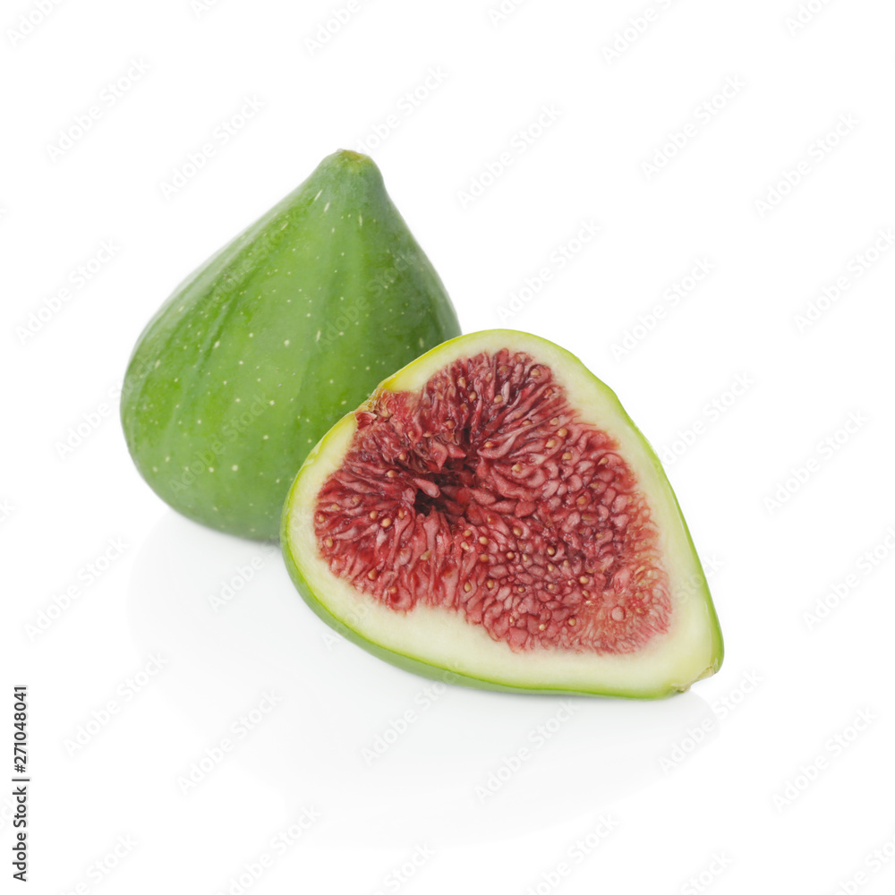 Green figs isolated on white background