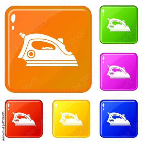 Iron icons set collection vector 6 color isolated on white background