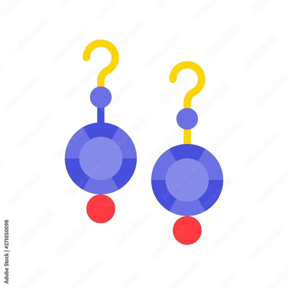 Earring vector illustration, Isolated filled style icon Earring vector illustration, Isolated filled style icon