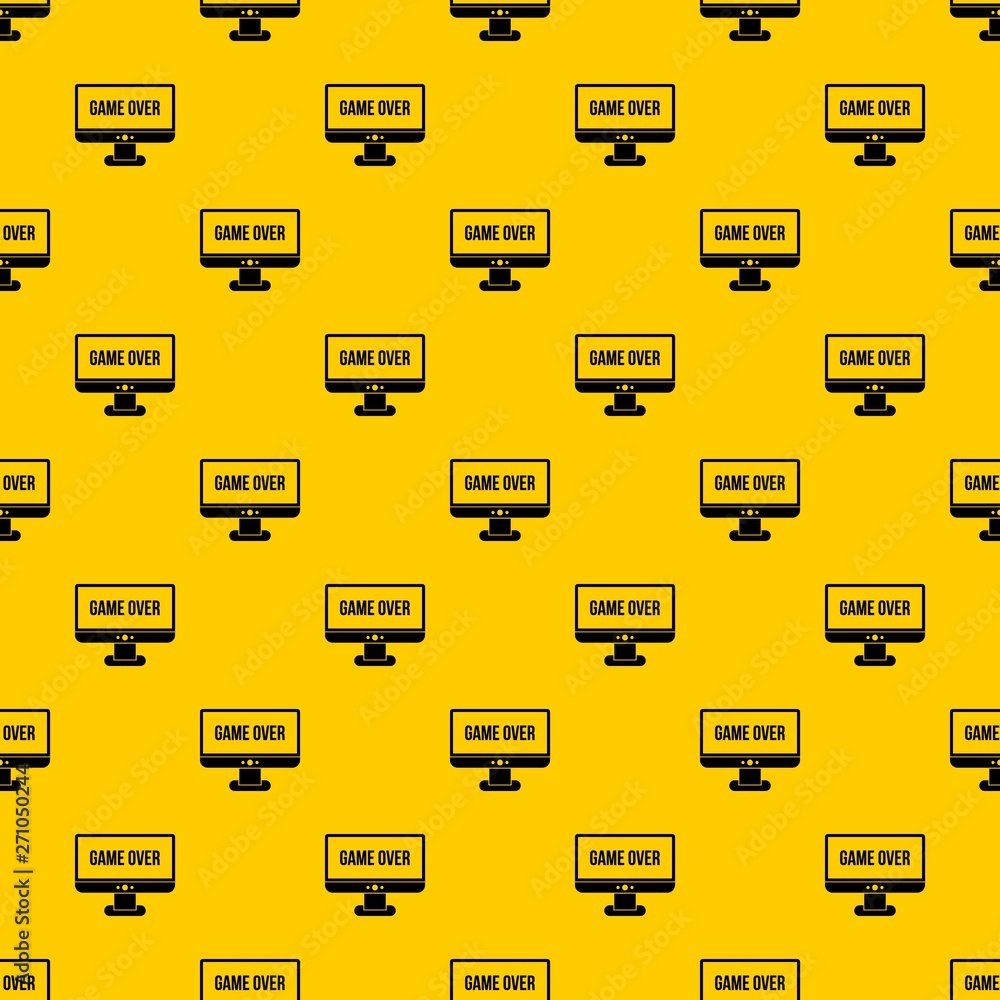 Game over pattern seamless vector repeat geometric yellow for any design Game over pattern seamless vector repeat geometric yellow for any design