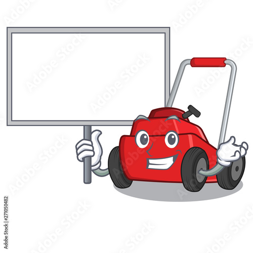 Bring board lawnmower in the a mascot shape