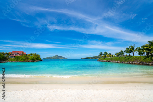 View of Eden Island Mahe Seychelles at sunny weather