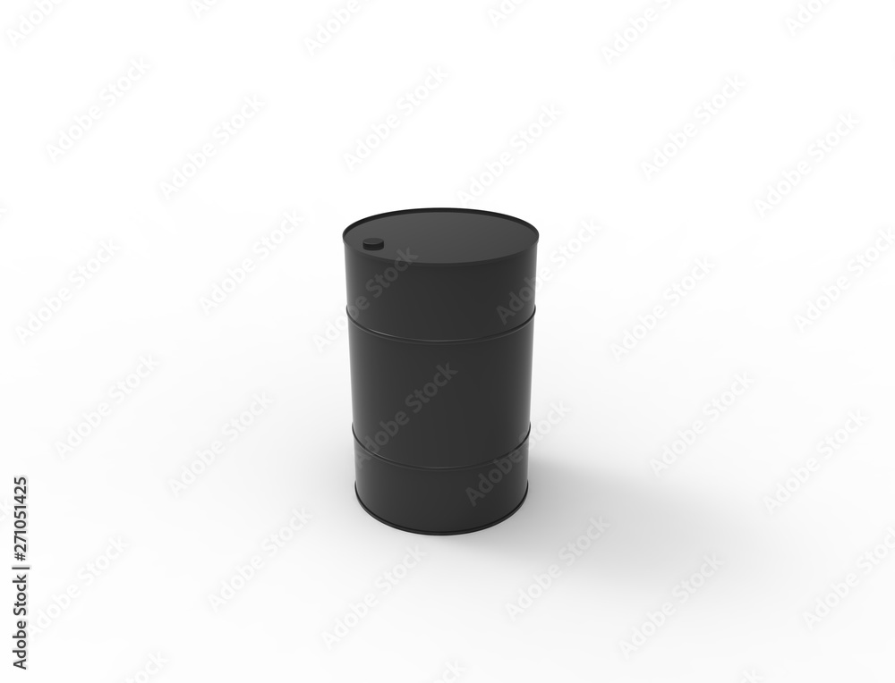 3D rendering of oil barrels isolated in white studio background. 3D rendering of oil barrels isolated in white studio background.