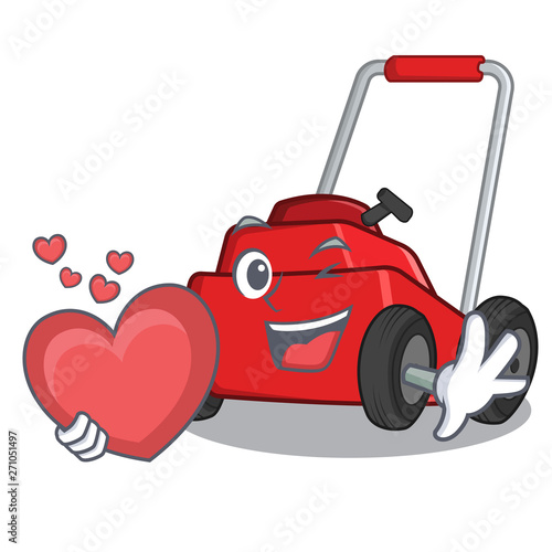 With heart lawnmower toys in the character shape