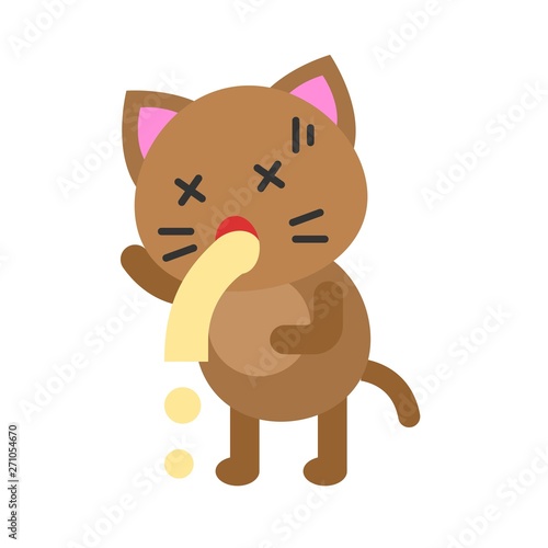Cute Cat avatar vector illustration, flat icon