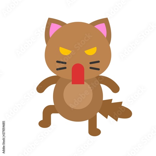 Cute Cat avatar vector illustration  flat icon