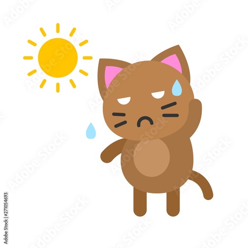 Cute Cat avatar vector illustration, flat icon