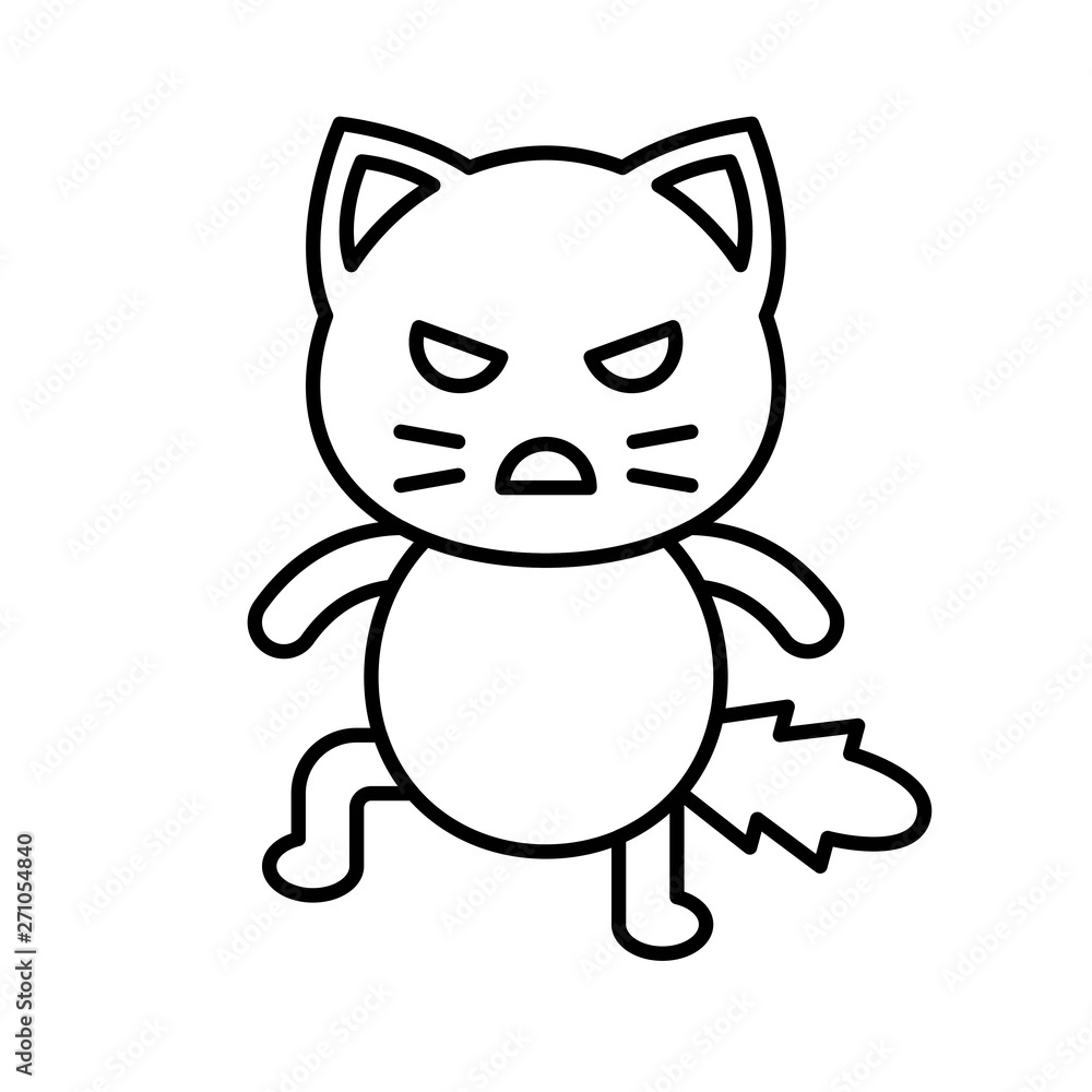 Cute Cat avatar vector illustration, line icon editable stroke Cute Cat avatar vector illustration, line icon editable stroke