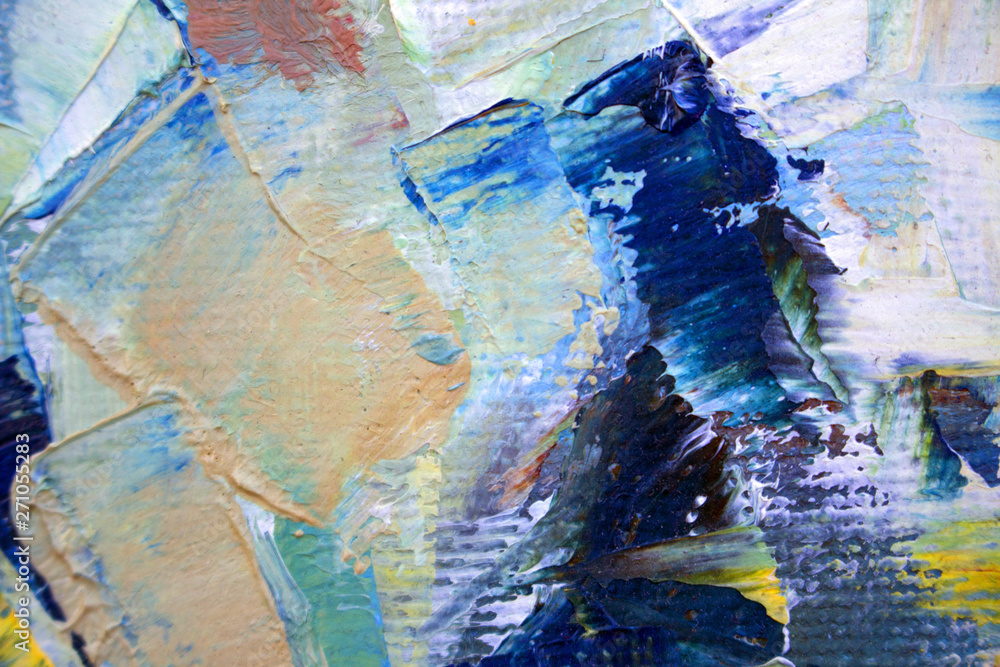 Obraz premium Abstract modern painting. Painting painted with a palette knife on canvas with oil paints in a large stroke.
