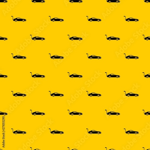 Electric car pattern seamless vector repeat geometric yellow for any design
