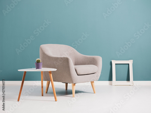 Living room interior with minimalist furnishing photo