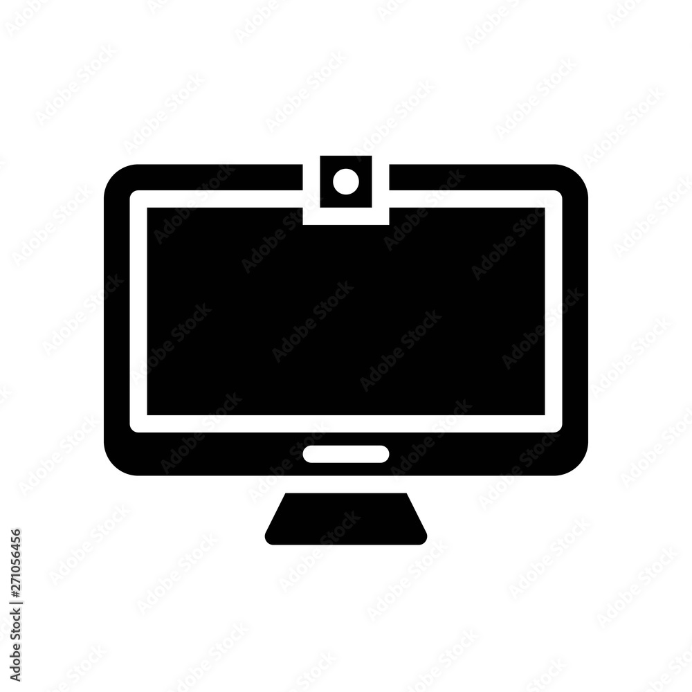 Computer monitor vector, Electronic device solid style icon Computer monitor vector, Electronic device solid style icon