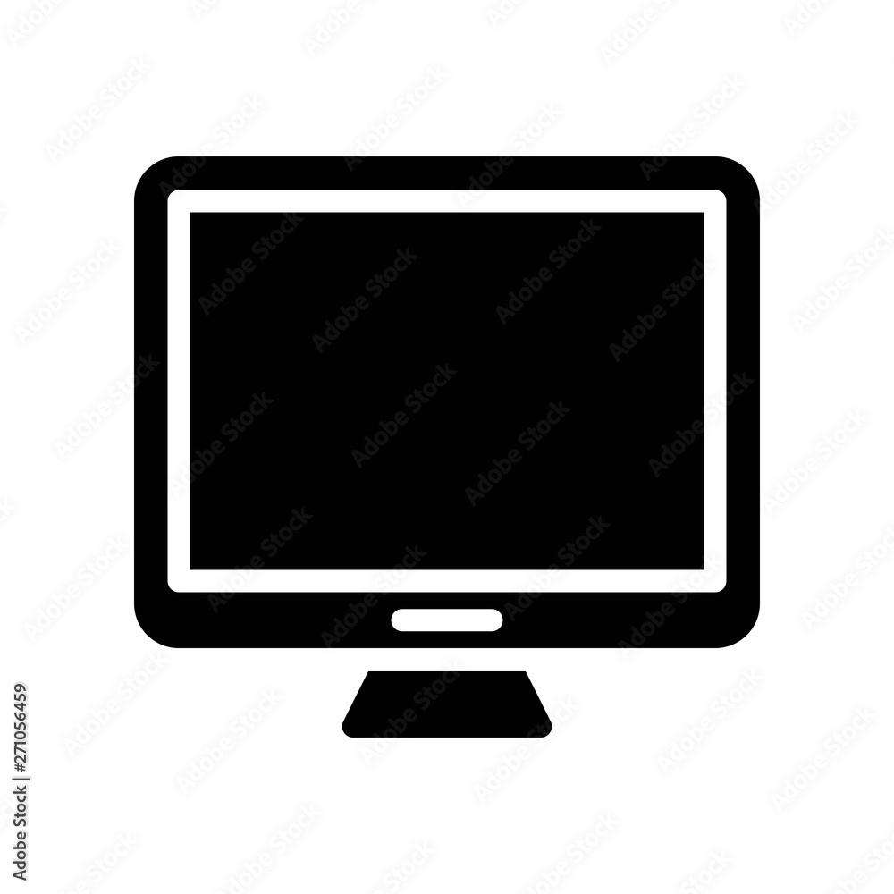 Computer monitor vector, Electronic device solid style icon Computer monitor vector, Electronic device solid style icon