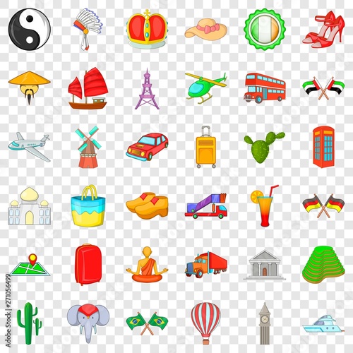 Monk icons set. Cartoon style of 36 monk vector icons for web for any design